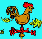 Dibujo Veletas y gallo pintado por wendy