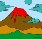 Dibujo Monte Fuji pintado por paulina