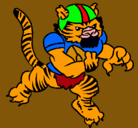 Dibujo Jugador tigre pintado por Diego