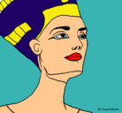 Dibujo Busto de Nefertiti pintado por jazmin