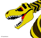 Dibujo Esqueleto tiranosaurio rex pintado por isaac