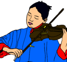 Dibujo Violinista pintado por pablo