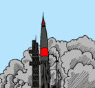 Dibujo Lanzamiento cohete pintado por pablomontoro