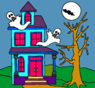 Dibujo Casa fantansma pintado por santiaguitoooooooo
