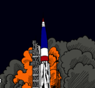 Dibujo Lanzamiento cohete pintado por sher