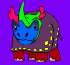 Dibujo Rinoceronte pintado por CARAL