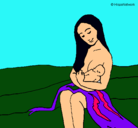 Dibujo Madre con su bebe pintado por MIRELLA