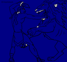 Dibujo Gladiador contra león pintado por emanuel