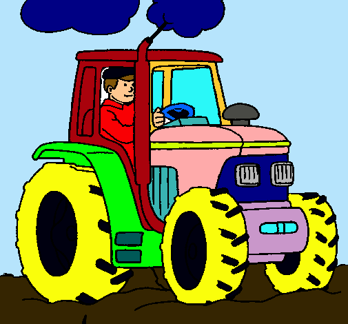 Tractor en funcionamiento