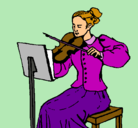 Dibujo Dama violinista pintado por Flor