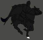 Dibujo Caballero a caballo IV pintado por caballero.negro