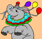 Dibujo Elefante con 3 globos pintado por mariajose