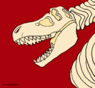 Dibujo Esqueleto tiranosaurio rex pintado por andreamichelle