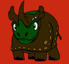Dibujo Rinoceronte pintado por dibanhi