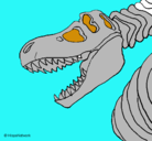 Dibujo Esqueleto tiranosaurio rex pintado por christopher