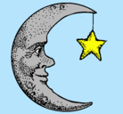 Dibujo Luna y estrella pintado por María