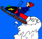 Dibujo Salto con moto de nieve pintado por elias