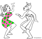 Dibujo Mujeres bailando pintado por danielaDaniela