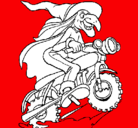Dibujo Bruja en moto pintado por nicolas