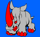 Dibujo Rinoceronte II pintado por horollito