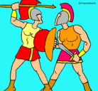 Dibujo Lucha de gladiadores pintado por carlos