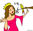 Dibujo Princesa cantando pintado por lucia
