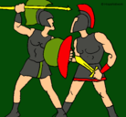 Dibujo Lucha de gladiadores pintado por paco
