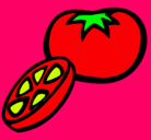 Dibujo Tomate pintado por luna