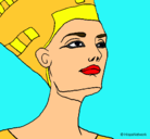 Dibujo Busto de Nefertiti pintado por paula