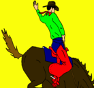 Dibujo Vaquero en caballo pintado por nicolasmateoylucas