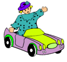 Dibujo Muñeca en coche descapotable pintado por nataliaverdejo