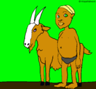 Dibujo Cabra y niño africano pintado por YANNISSANCHEZ