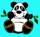 Dibujo Oso panda pintado por po