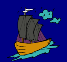 Dibujo Barco velero pintado por JOSETE