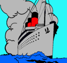 Dibujo Barco de vapor pintado por segundotitanicmaximo