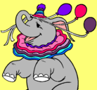 Dibujo Elefante con 3 globos pintado por BERTHA