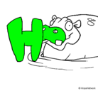 Dibujo Hipopótamo pintado por valery