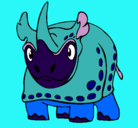 Dibujo Rinoceronte pintado por hugobellosanchez