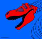 Dibujo Esqueleto tiranosaurio rex pintado por gfhnjihifdjigvjhgohjnk