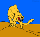 Dibujo Tigre con afilados colmillos pintado por dientesdelansas