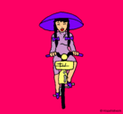 Dibujo China en bicicleta pintado por EVAAYALA