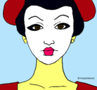 Dibujo Cara de geisha pintado por Misaki-chan