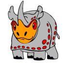 Dibujo Rinoceronte pintado por alessandra
