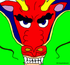 Dibujo Cabeza de dragón pintado por diana