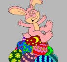 Dibujo Conejo de Pascua pintado por myriam