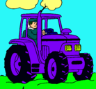 Dibujo Tractor en funcionamiento pintado por nataly