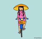 Dibujo China en bicicleta pintado por cathe