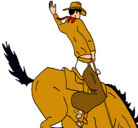 Dibujo Vaquero en caballo pintado por ronald