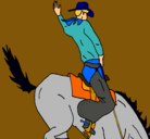 Dibujo Vaquero en caballo pintado por sebastian