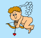 Dibujo Cupido pintado por nuria
